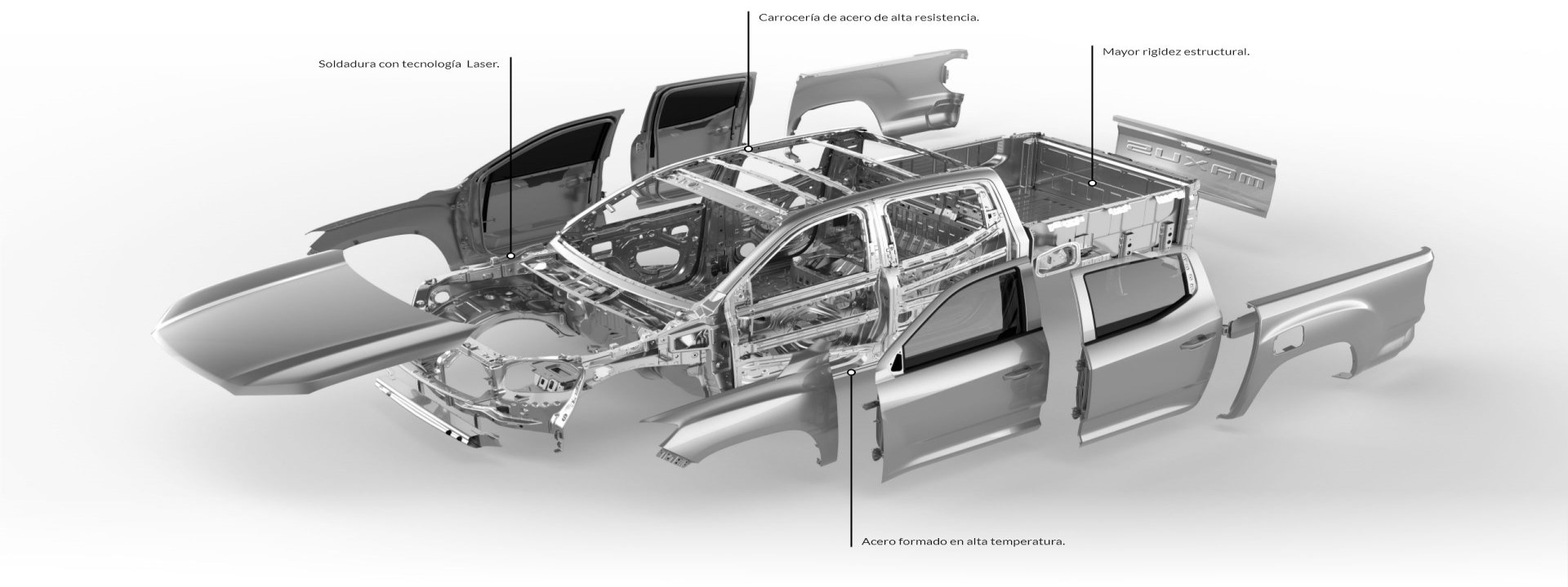 La T60 viene equipada con 6 Air bags, frenos de disco en las 4 ruedas, así como ABS y EBD para un control y seguridad superiores en carretera. Cuenta con sensores traseros para asistencia adicional al conductor.